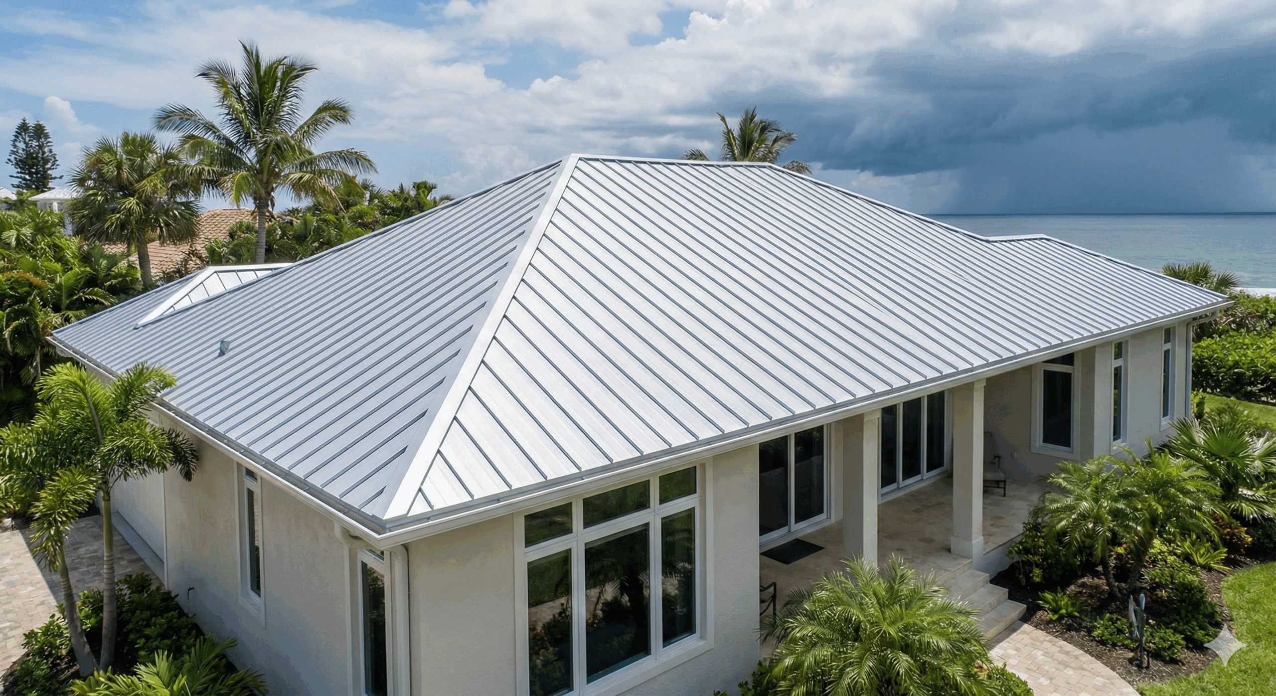 Metal roofing system installed on a home